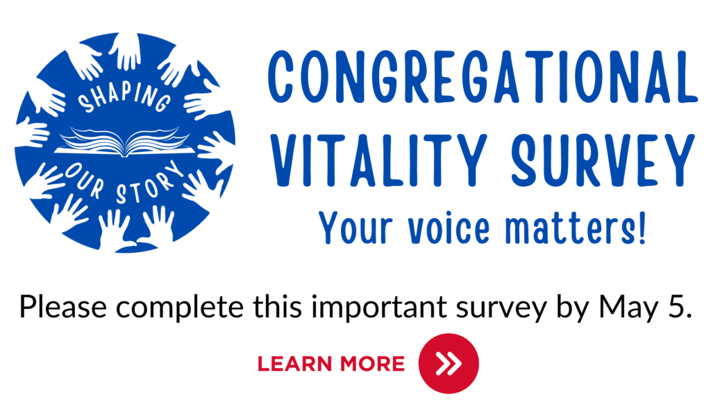 congregational vitality survey, blue on white, link to info