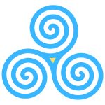 Blue triple spiral